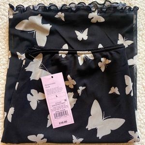 Black Butterfly Printed Skirt